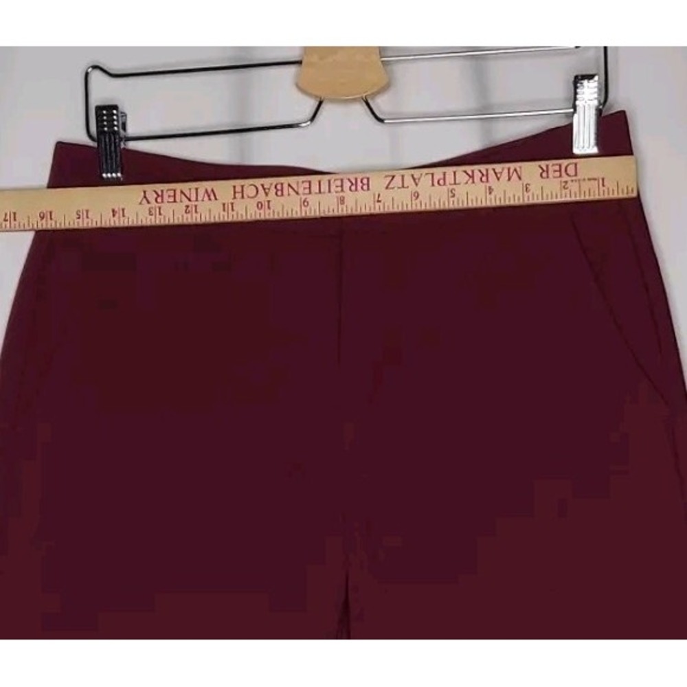 Banana Republic Blake Trouser  Pants Women 6 Burgundy Wide Leg Pocket 32X30 - Picture 3 of 11